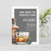 Invitation Whiskey, fête d'anniversaire masculine (Debout devant)