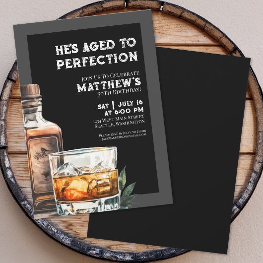 Invitation Whiskey, fête d'anniversaire masculine