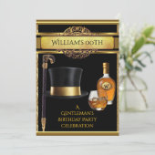 Invitation Whiskey Gentlemen Elegant Or Noir Anniversaire (Debout devant)