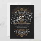 Invitation Whiskey Mens Funny 90e anniversaire (Devant)