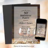 Invitation Whiskey rustique 50e anniversaire