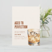 Invitation Whiskey simple vieilli à l'Invitation d'anniversai (Debout devant)