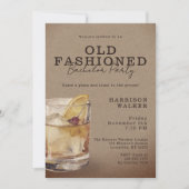 Invitation Whiskey Theme Bachelor Party Old Fashioned Rustic (Devant)