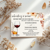 Invitation Whiskey & Wine Couples Douche Automne Fleurs sauva