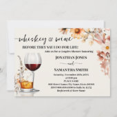 Invitation Whiskey & Wine Couples Douche Automne Fleurs sauva (Devant)