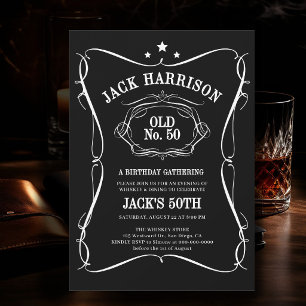 Invitation Whisky Black White Label Old No. 50e Anniversaire