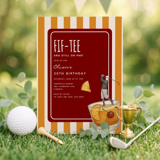 Invitation Whisky Golf Themed 50th Birthday