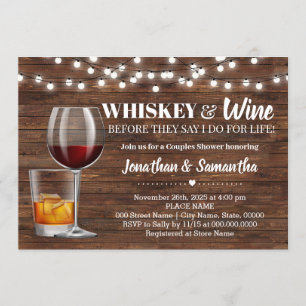 Invitation Whisky rustique & vin avant de faire des couples d