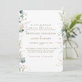 Invitation Whispering Elegance Botanical White Mariage (Debout devant)