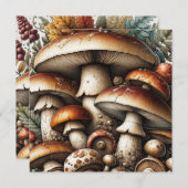 Invitation Whispering Woods : Motif de champignons sans soudu (Devant / Derrière)