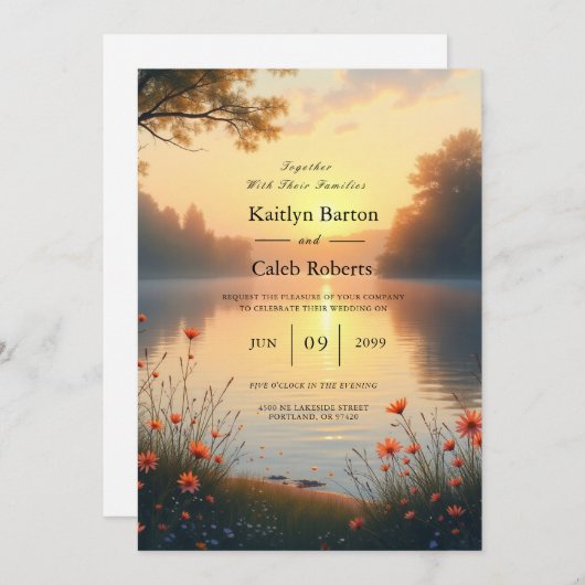 Invitation Whispers au bord de l'eau (Devant / Derrière)