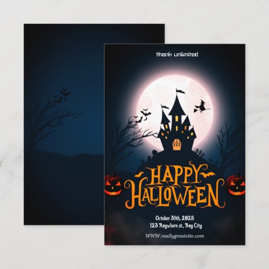 Invitation Whispers in the Dark Halloween (Devant / Derrière)
