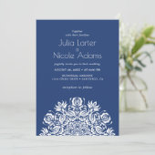 Invitation Whispers Lake Swan Lotus Flowers Mandala Wedding (Debout devant)