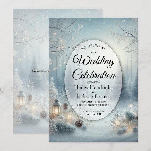 Invitation Whispers of a Winter Solstice Wedding (Devant / Derrière)