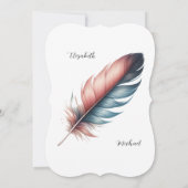 Invitation Whispers of Grace Feathered Élégance Minimalisme (Dos)