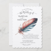 Invitation Whispers of Grace Feathered Élégance Minimalisme (Devant)