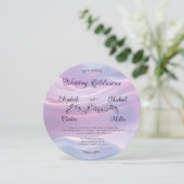 Invitation Whispers of Silk : Dreamy Pastel Waves Pink Blue (Debout devant)