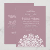 Invitation Whispers Swan Birds Lotus Flowers Mandala Wedding (Devant / Derrière)