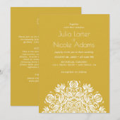 Invitation Whispers Swan Birds Lotus Flowers Mandala Wedding (Devant / Derrière)