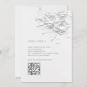 Invitation White 3D Flowers Roses Simple Wedding (Dos)
