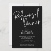 Invitation White and Black Wedding Rehearsal Dinner (Devant)