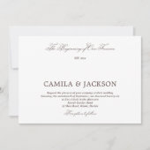 Invitation White and Chocolate Brown Wedding  (Devant)