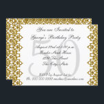 Invitation White and Gold 50th Birthday Party Blanc<br><div class="desc">White and Gold 50th Birthday Party Blanc</div>