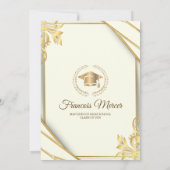 Invitation White and Gold Elegant Graduation Party (Dos)