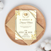 Invitation White and Gold Elegant Graduation Party
