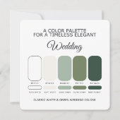 Invitation White and Green Wedding Color Palette Card (Devant)