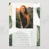 Invitation White Antique Flower Photo University Grad (Dos)