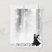 Invitation White Black Grey Night Sky Starry Dance Party (Devant)