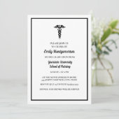 Invitation White Black Nursing School Graduation Party (Debout devant)