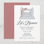 Invitation White Bounce House Balloon Garland Anniversaire (Devant / Derrière)