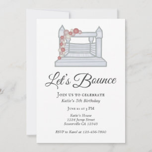 Invitation White Bounce House Balloon Garland Anniversaire
