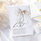 Invitation White Bow She's Tying the Knot Fête des mariées