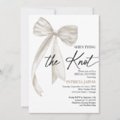 Invitation White Bow She's Tying the Knot Fête des mariées (Devant)
