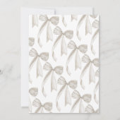Invitation White Bow She's Tying the Knot Fête des mariées (Dos)