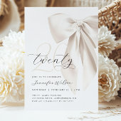 Invitation White Bow Vingt Anniversaire