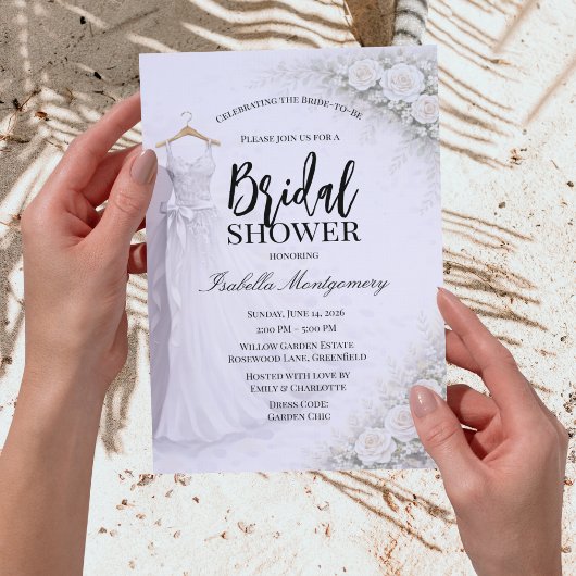 Invitation White Bridesmaid Dress Bridal Shower