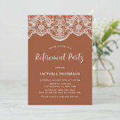Invitation White Brocade Lace Terracotta Retraite Party (Debout devant)