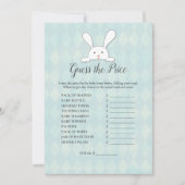 Invitation White Bunny Devinez Le Jeu Baby shower Prix (Devant)
