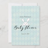 Invitation White Bunny Devinez Le Jeu Baby shower Prix (Dos)