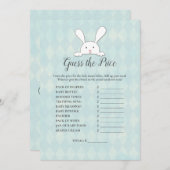 Invitation White Bunny Devinez Le Jeu Baby shower Prix (Devant / Derrière)