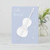 Invitation White Cello & Bow Music Considérant Concert Pale B (Debout devant)