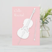 Invitation White Cello & Bow Music Considérant Concert Rose r (Debout devant)