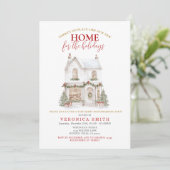 Invitation White Christmas Housewarming Party New Home (Debout devant)