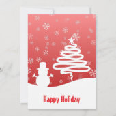 Invitation White Christmas Winter Wonderland Snowman Tree (Dos)