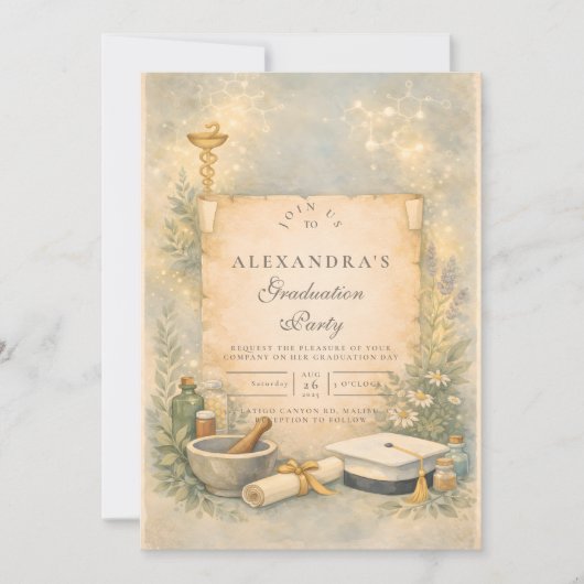 Invitation White Coat Pharmacy Graduation (Devant)