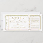 Invitation White Concert Ticket Gift Voucher Card (Devant)